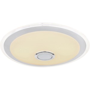 Weiße Globo LED-Deckenleuchte Dunny, 2-flammig, mit integriertem Lautsprecher und Farbwechsler.