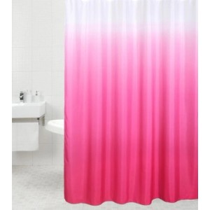 Sanilo Duschvorhang Magic Pink, 180x200 cm, mit Farbverlauf von Weiß nach Pink.