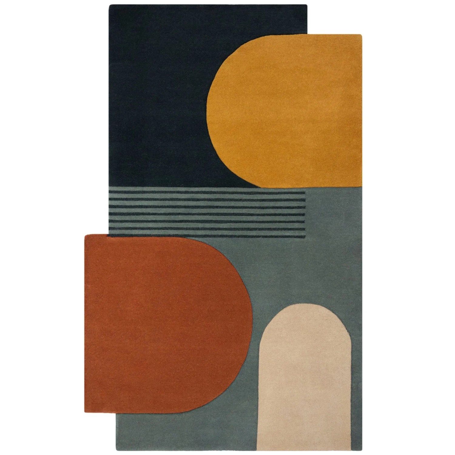 Flair Rugs Wollteppich Lozenge 120 cm x 180 cm Grau