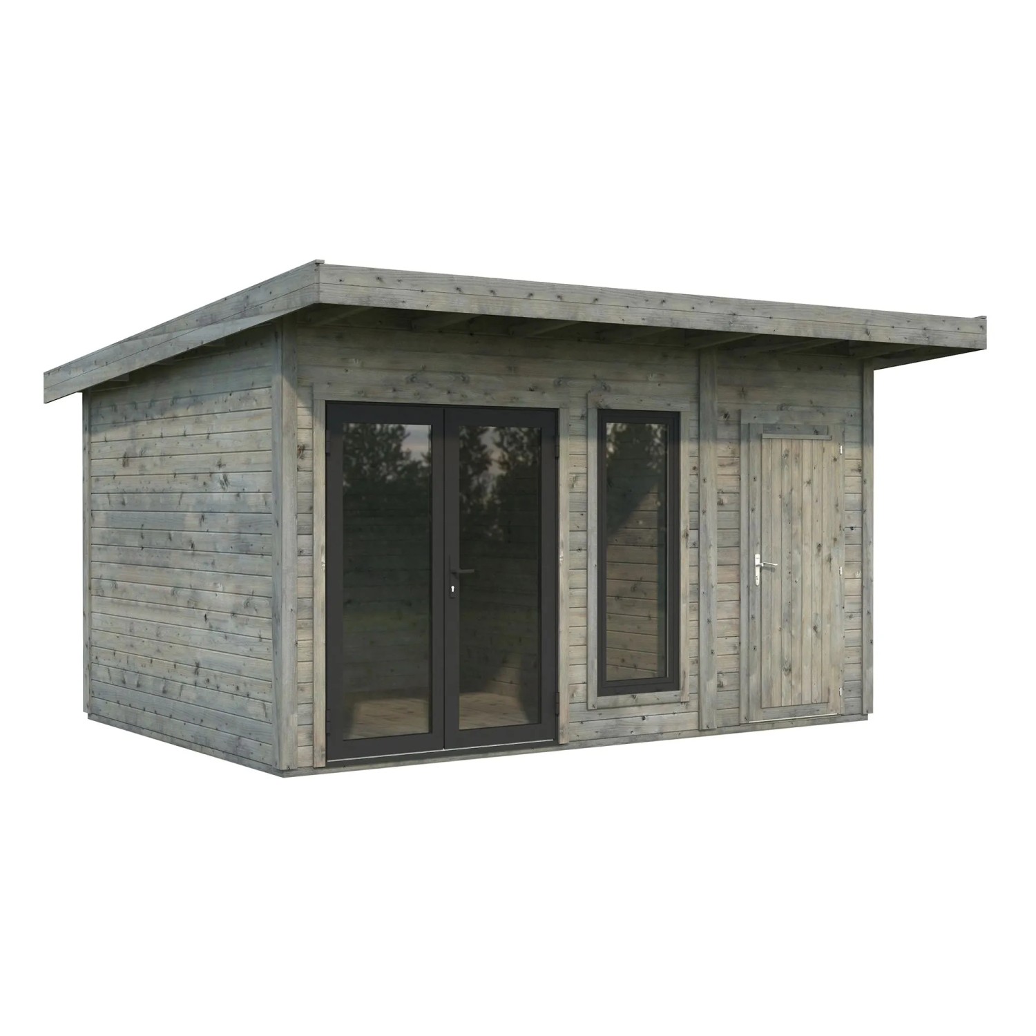Palmako Holz-Gartenhaus Aurelia Pultdach Tauchgrundiert 436 cm x 300 cm 12,4 m²