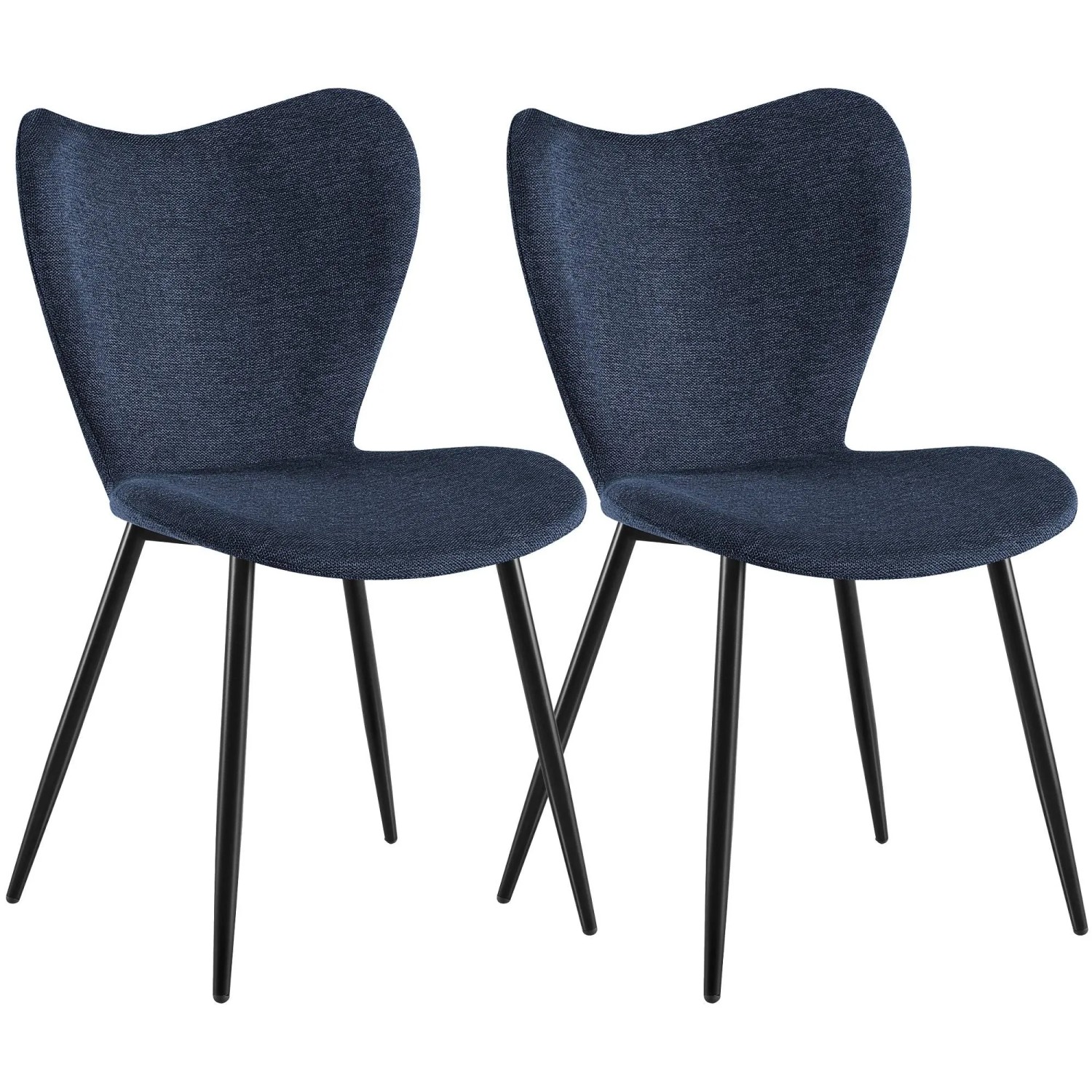CLP 2er Set Esszimmerstühle Maika blau/Stoff