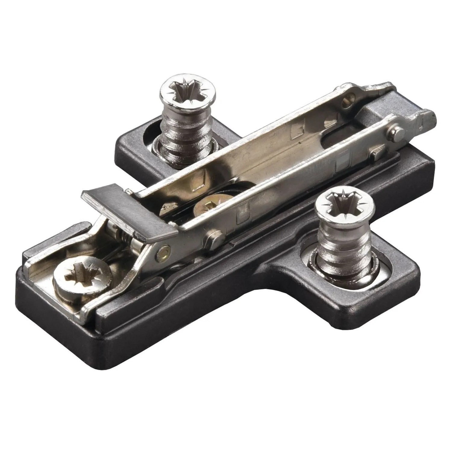 SALICE Blitz Kreuzmontageplatte H3 Exzenterverstellung mit Euroschrauben Titanium