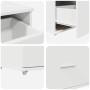vidaXL Schubladenschrank, weiß, mit einer Schublade und Rollen. Wohnzimmerschrank Details.