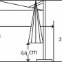 Maße des anthrazitfarbenen Schneider Ampelschirm 360x300 cm mit Dreh- und Neigefunktion.