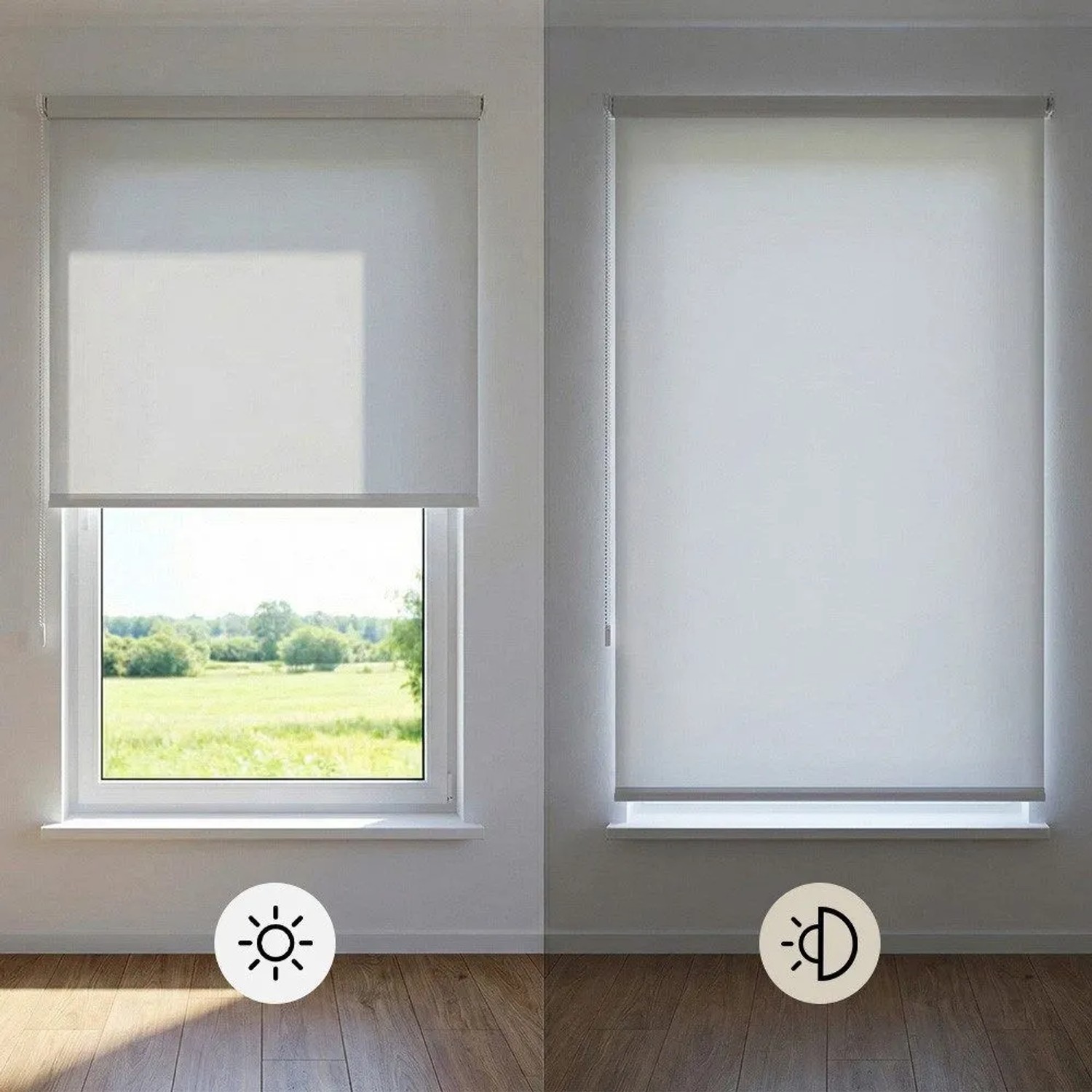 Sekey Seitenzugrollo Uni Klemmfix Lichtschutz ohne Bohren Weiß 105x150cm_3