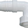 Weiße LUX Winkelschlauchverschraubung 30,3 mm (G 1) für Siphonanschluss von Wasch- oder Spülmaschine.