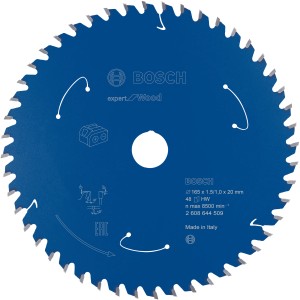 Bosch Kreissägeblatt Expert für Wood, 165mm, 48 Zähne, blau.