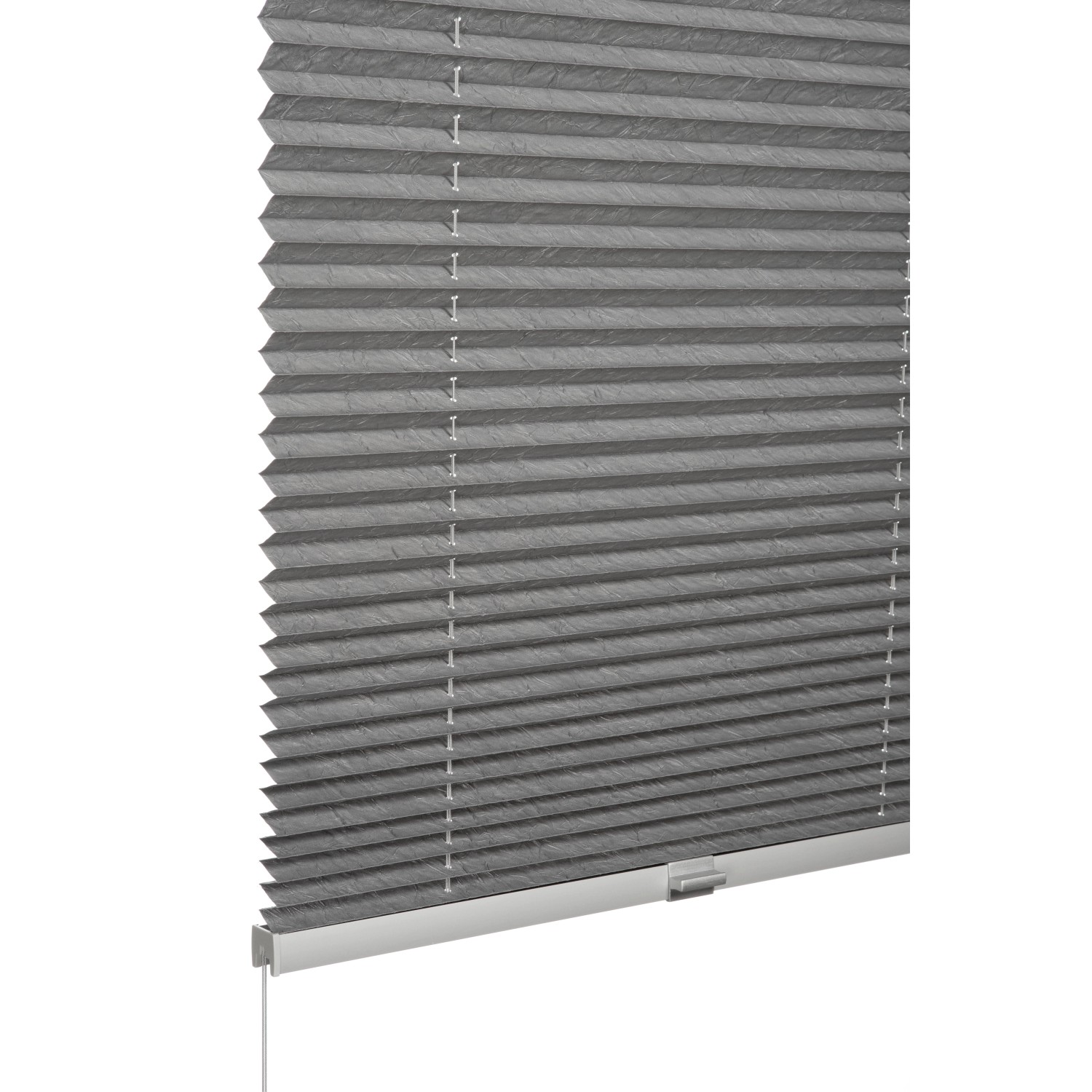 Graues Schöner Wohnen Plissee Milla, 40x130 cm, für Fenster, blickdicht und lichtdurchlässig.