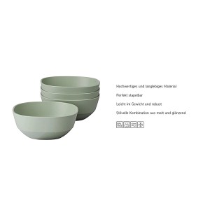 Mepal Silueta Schalen 250ml 4er Set Nordic Black, stapelbar, spülmaschinenfest.