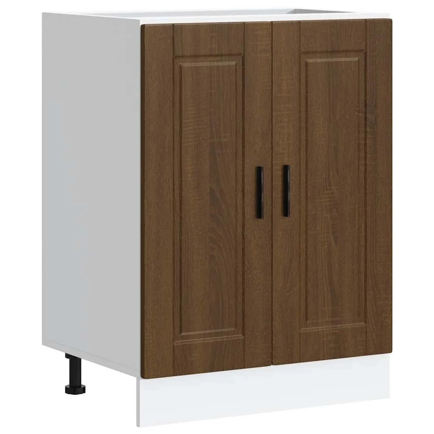 DELUKE Küchenunterschrank THEO Braun Eichen-Optik 60x46x81,5cm Küche Unterschrank Mit Türen