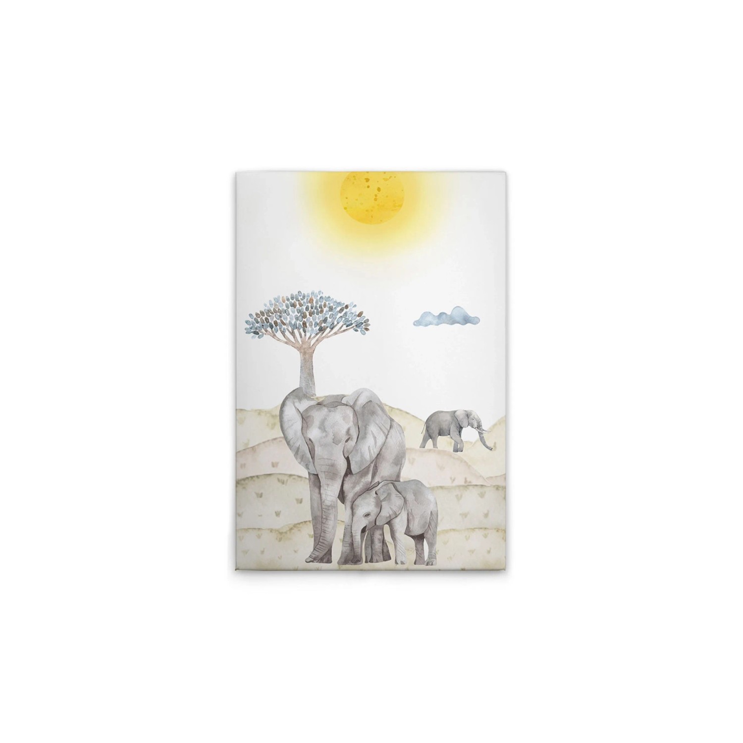 Tadessi Leinwandbild - M1-No.50602 - Safari Elefanten - 40 x 60 cm - Hochformat