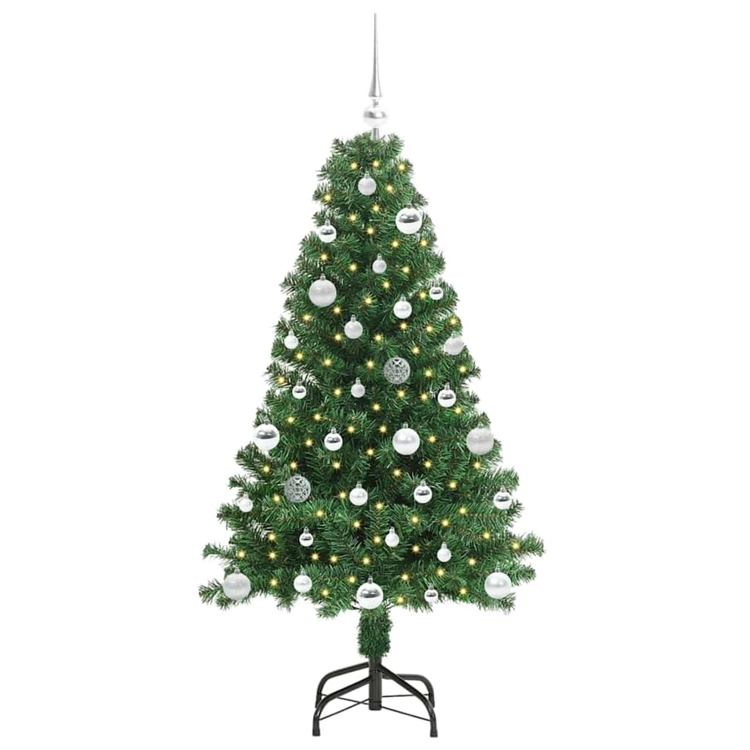vidaXL Künstlicher Weihnachtsbaum mit 150 LEDs mit Ständer Grün 150 cm 3396905
