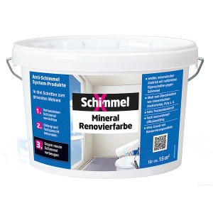 Eimer SchimmelX Mineral Renovierfarbe, weiße Anti-Schimmelfarbe für ca. 15 m²