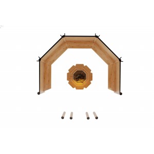 Finn Art Blockhaus Grillhütte Grillkota Elegance 16.5 qm offen mit Grillanlage Schindeln Schwarz