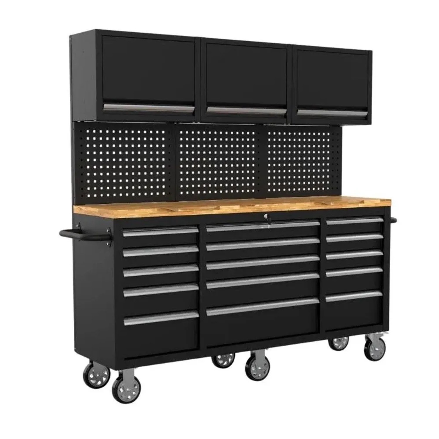 Galaflor Mobile Werkbank mit Lochwand Oberschränken und Arbeitsplatte 183 cm_6