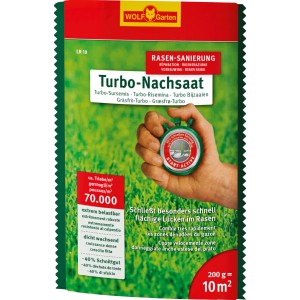 Wolf-Garten Turbo-Nachsaat LR 10, 200g Packung Rasensamen für schnelle Rasenreparatur.