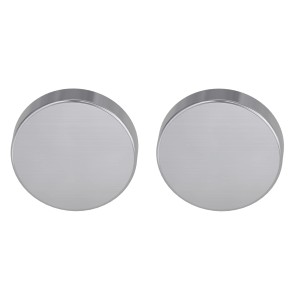 Novadoors Blind-Rosettenpaar aus Edelstahl zur Abdeckung von Türbohrungen.