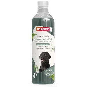 Beaphar Hundeshampoo für schwarzes Fell, 250ml Flasche. Shampoo mit Salbei und Aloe Vera.