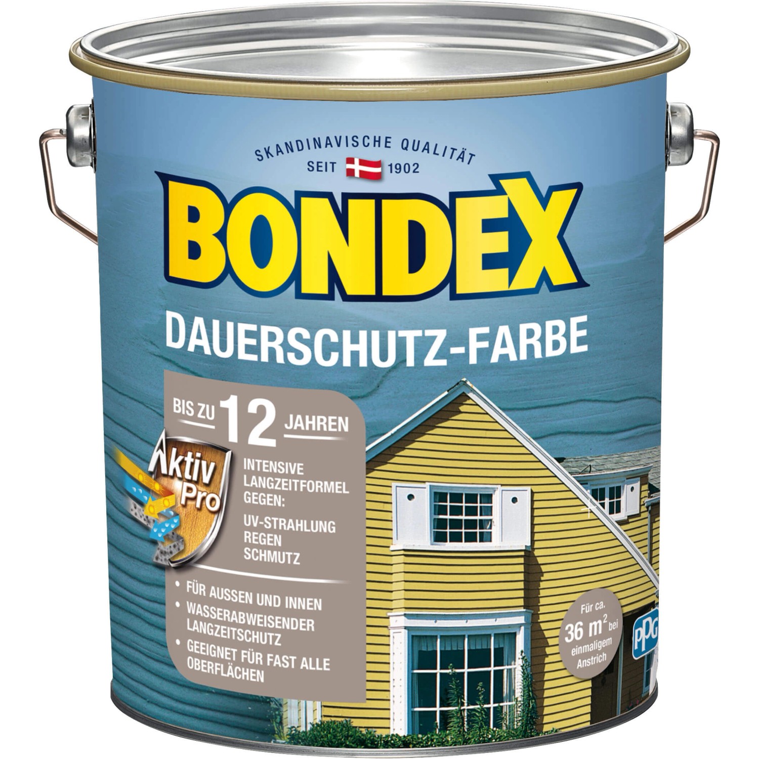 Bondex Dauerschutz-Farbe Schneeweiß seidenglänzend 4 l