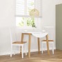 vidaXL Esszimmerstühle 2 Stk Weiß Massivholz Gummibaum 4102504_2