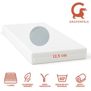 Grafenfels Matratze Silber 140x200 Mittel 14,5cm Hoch 7-Zonen