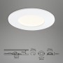 Weißes Briloner LED-Einbauleuchten 3er-Set, 8,5 cm Durchmesser, für Deckenmontage.
