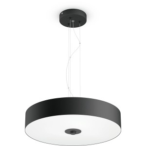 Schwarze Philips Hue White Ambiance Fair Pendelleuchte mit Dimmer, 2.750 lm.