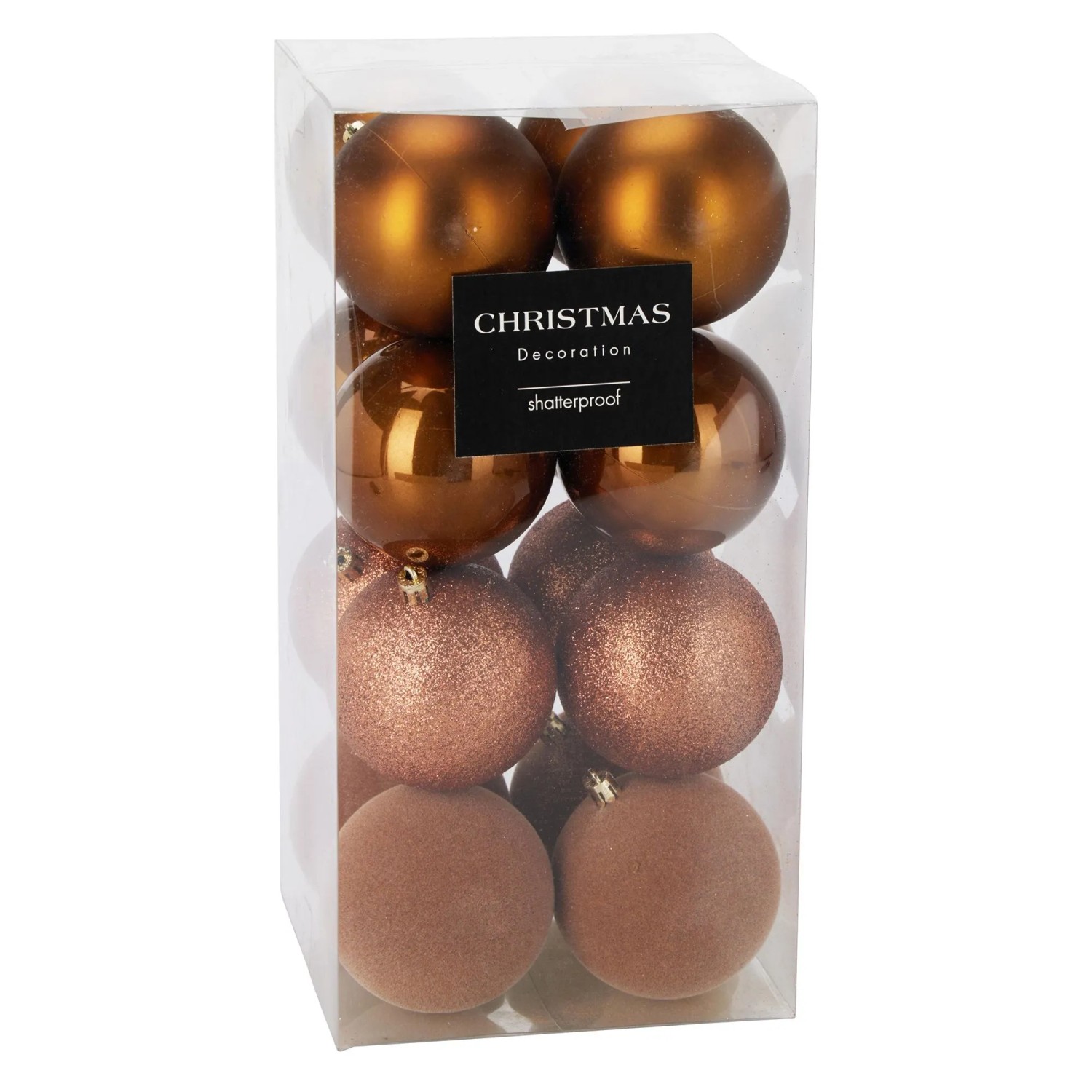 Weihnachtskugel-Set 8 cm Braun 16 Stück