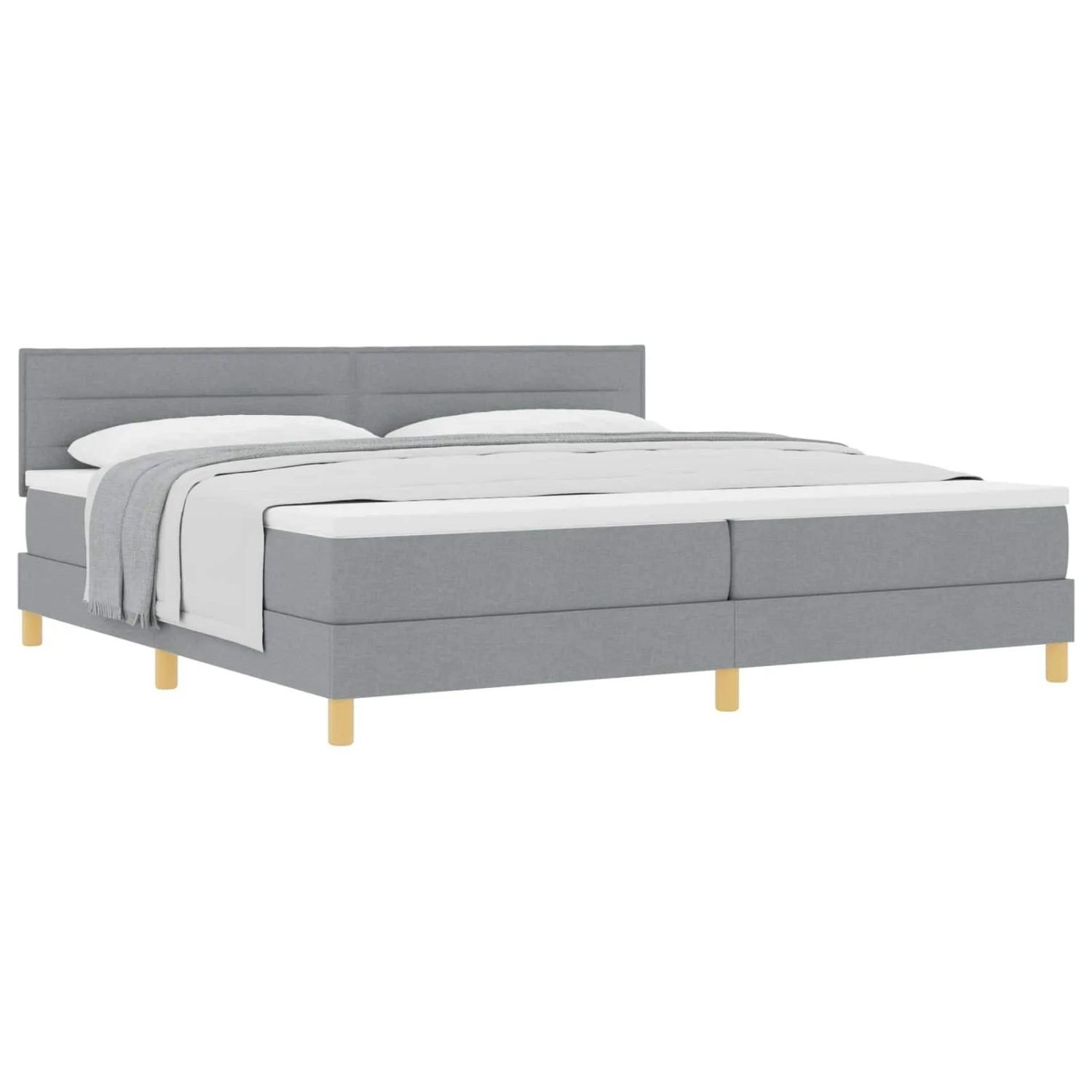 vidaXL Boxspringbett mit Matratze Hellgrau 200 x 200 cm Stoff 3338867 günstig online kaufen