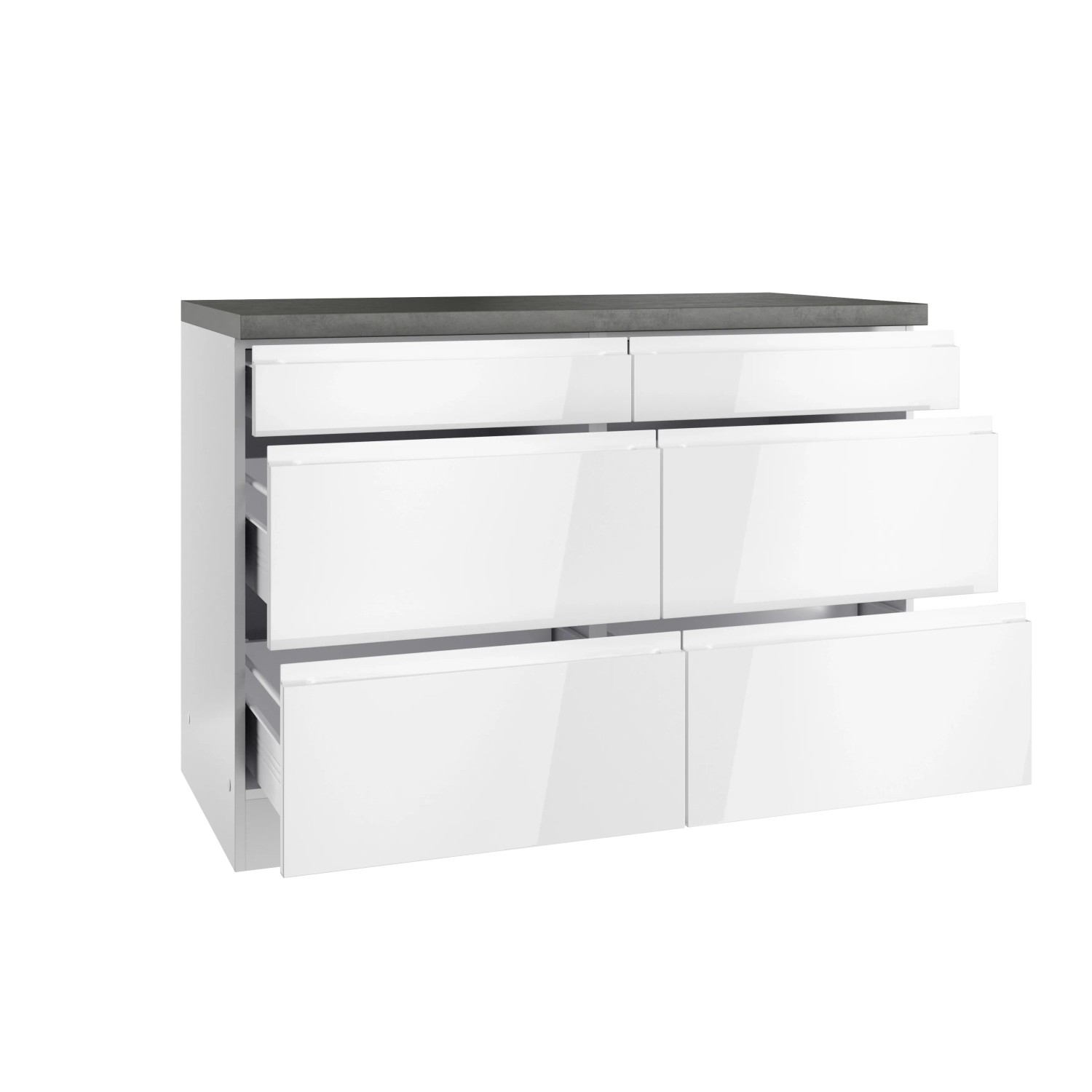 Held Küchen Unterschrank Gera 120 cm Weiß/Beton kaufen bei OBI