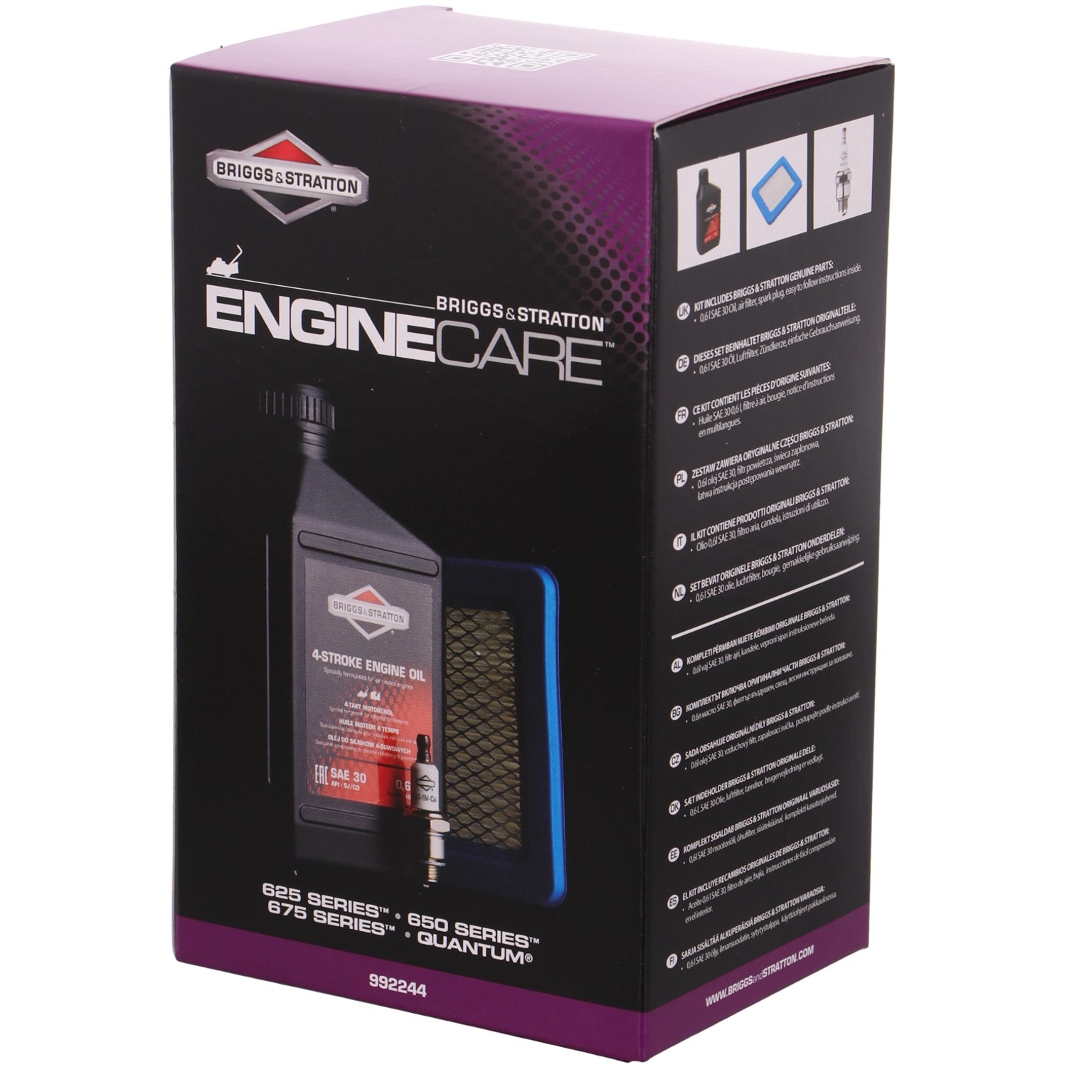 Briggs & Stratton Wartungs-Kit für Motoren: Öl, Zündkerze, Luftfilter für Rasenmäher.