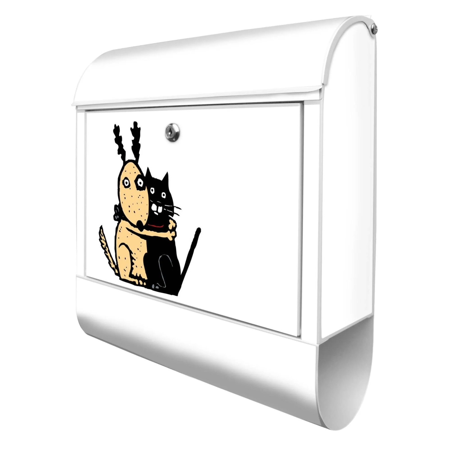 Banjado Design Briefkasten Weiß Pulverbeschichtet 39x47x14cm 2 Schlüssel Mi günstig online kaufen