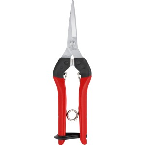 Felco 322 Ernteschere mit roten Stahlgriffen, 19 cm. Präzise Gartenschere für Obst-, Weinbau und Garten.