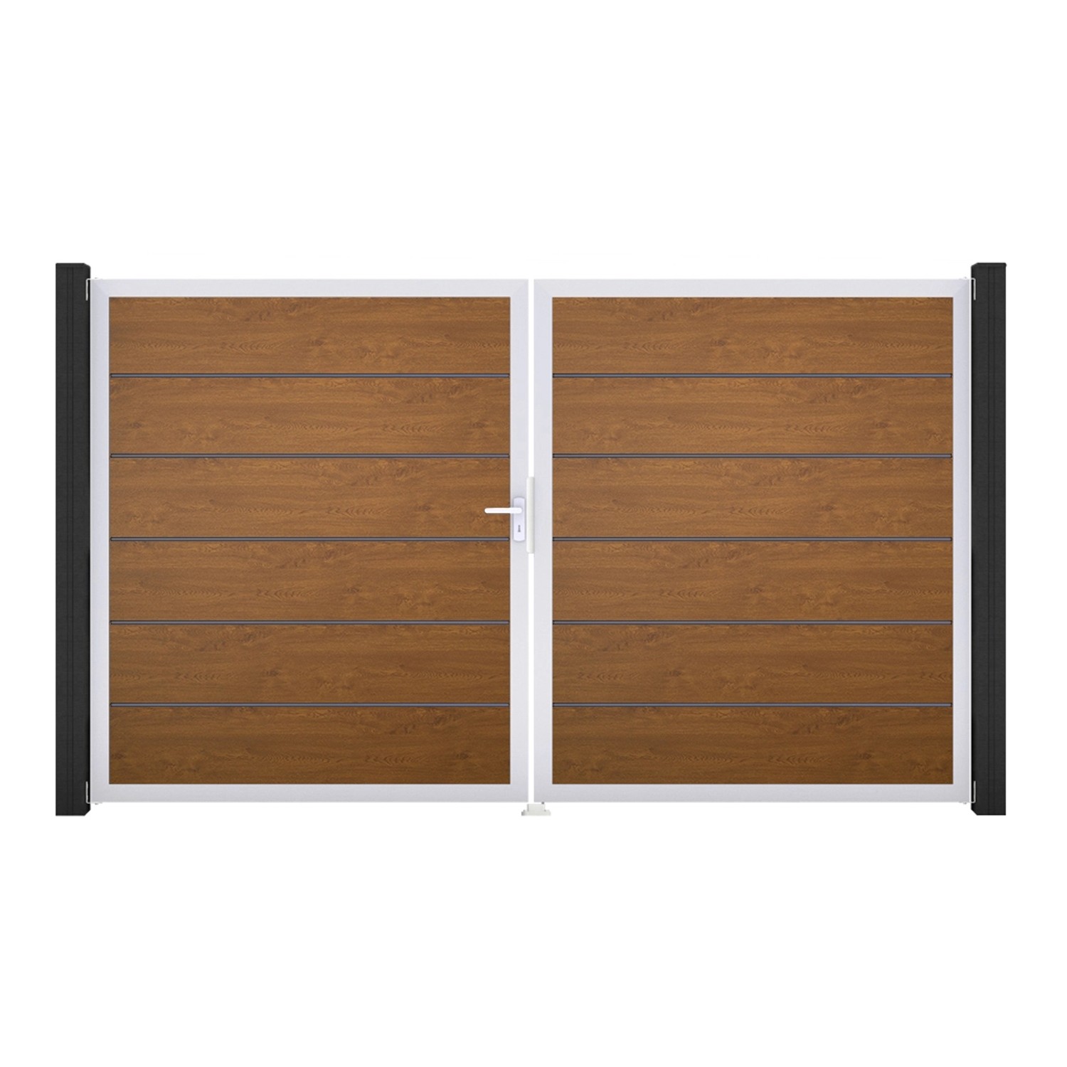 GroJa Tor 2-flg. Basicline Premium Golden Oak EV1 306 cm x 180 cm DIN Links günstig online kaufen