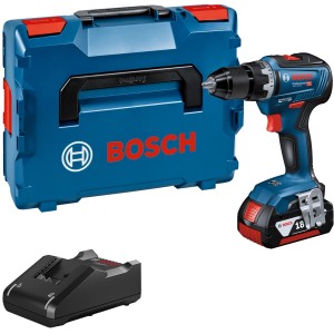 Bosch Professional Akku-Bohrschrauber GSR 18V-55 mit L-Boxx, Akkus und Ladegerät.