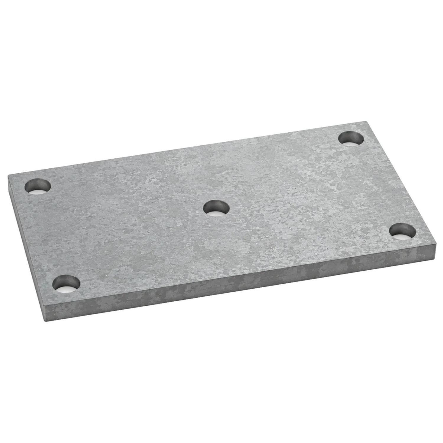 SOTECH Anschweißplatte 150 x 80 x 8 mm Stahl Q235 Schwarz Unbehandelt 5 Befestigungslöcher Ø13 mm