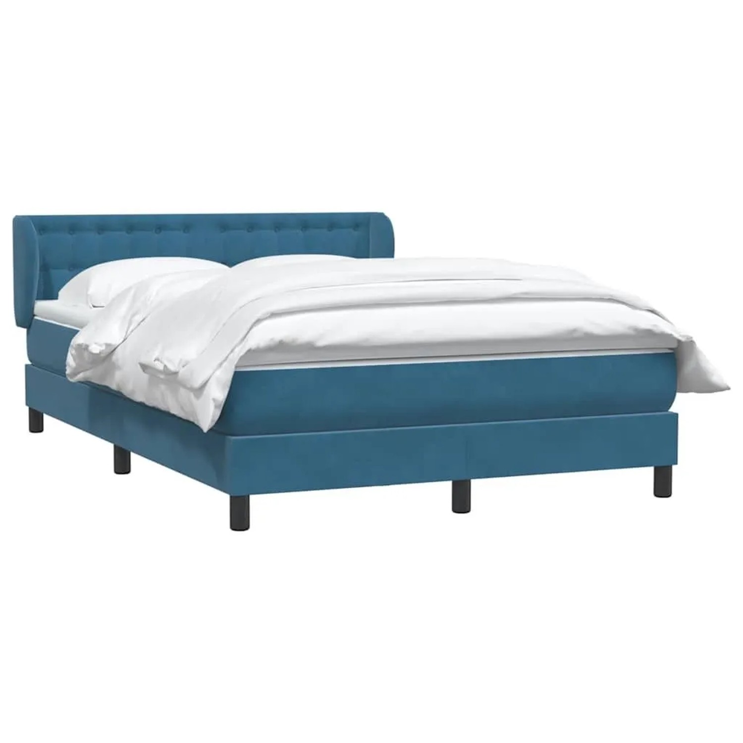 vidaXL Boxspringbett mit Matratze Dunkelblau 140x210 cm Samt 3317863 günstig online kaufen
