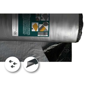 Alpholz Dacheindeckung KSK selbstklebend, 10m², Anthrazit, mit Schrauben und Winkelprofil für Gartenhäuser.