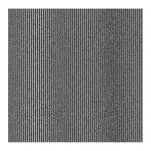 Graue Teppichfliese Bern mit Streifenmuster, 50x50 cm, schalldämmend und selbstliegend.