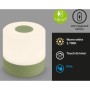 Grüne Brilo Akku-Tischleuchte Smal mit Touchdimmer, kabellos und spritzwassergeschützt.