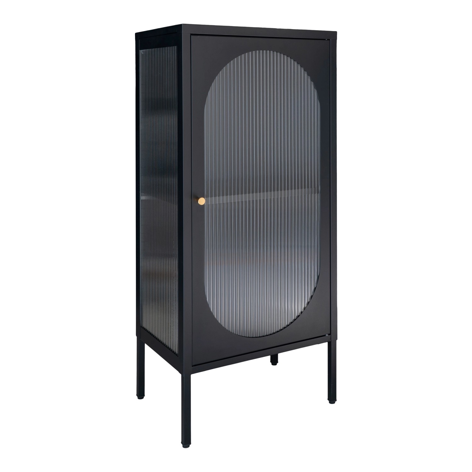 ebuy24 Adelaide Vitrinenschrank 1 Glastür Schwarz günstig online kaufen