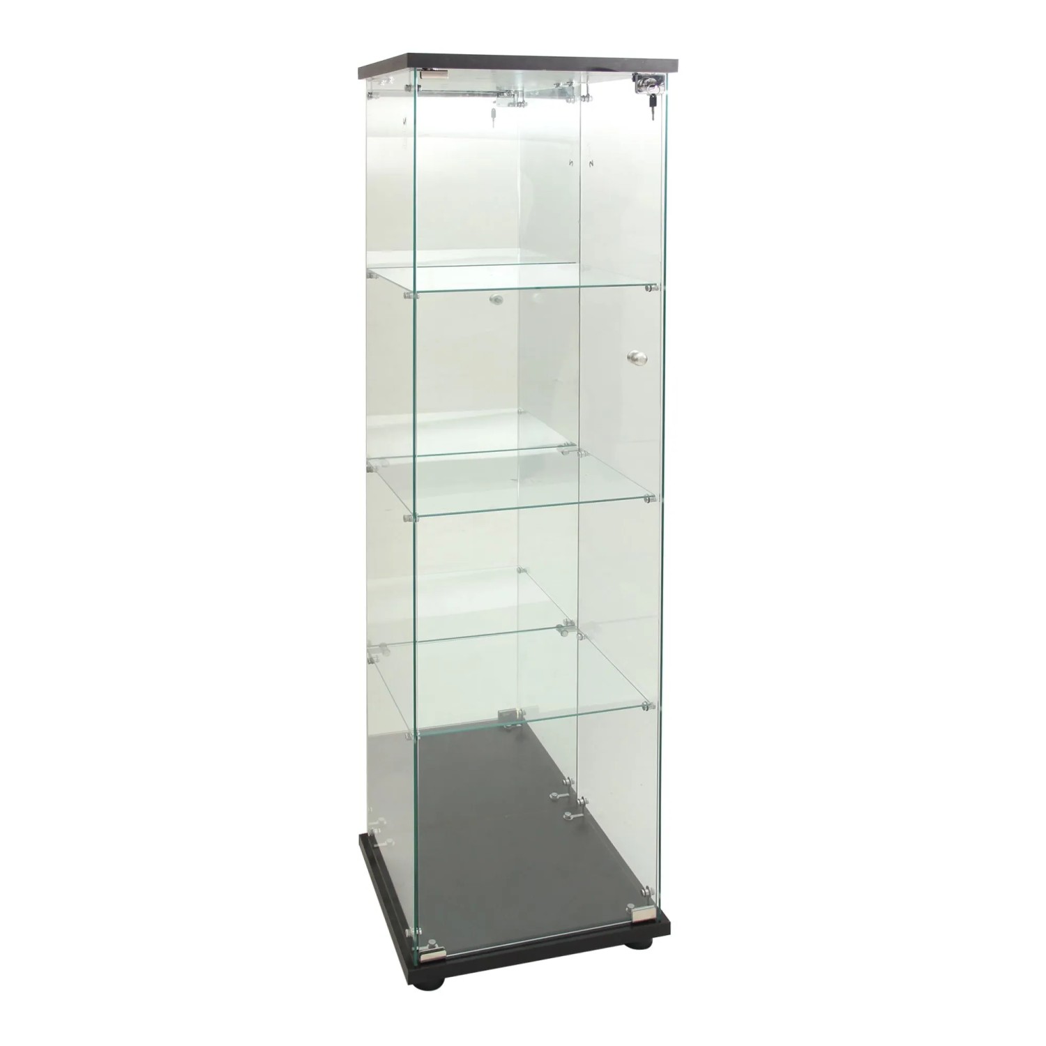 PXloue LED Vitrinenschrank Schwarz für Wohnzimmer