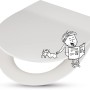 Weißer baliv WC-Sitz Aduja aus Duroplast mit Absenkautomatik und Cartoon-Motiv.