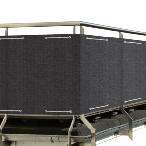 Sol Royal SolVision HB2 Balkonsichtschutz anthrazit, 90x500cm, aus Polyethylen, mit Kordel am Balkongeländer.