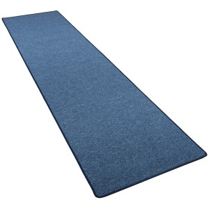 Dunkelblauer Snapstyle Teppichläufer Strong, Feinschlingen Velour, 100x100 cm.