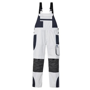 Scheibler Workwear Latzhose Active Extreme, Gr. 58, weiß-anthrazit. Arbeitskleidung mit Taschen und Kniepolster.