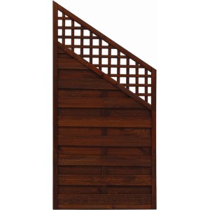 Sichtschutzzaun Element Bordeaux Braun mit Kreuzgitter, 180x120/90 cm.