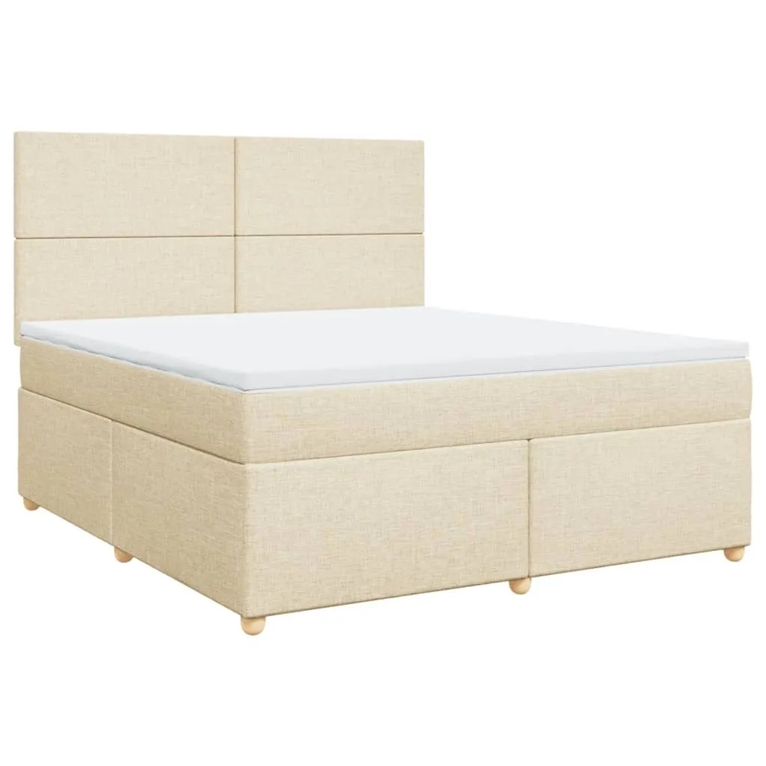 vidaXL Boxspringbett mit Matratze Creme 180x200 cm Stoff 3293657 günstig online kaufen