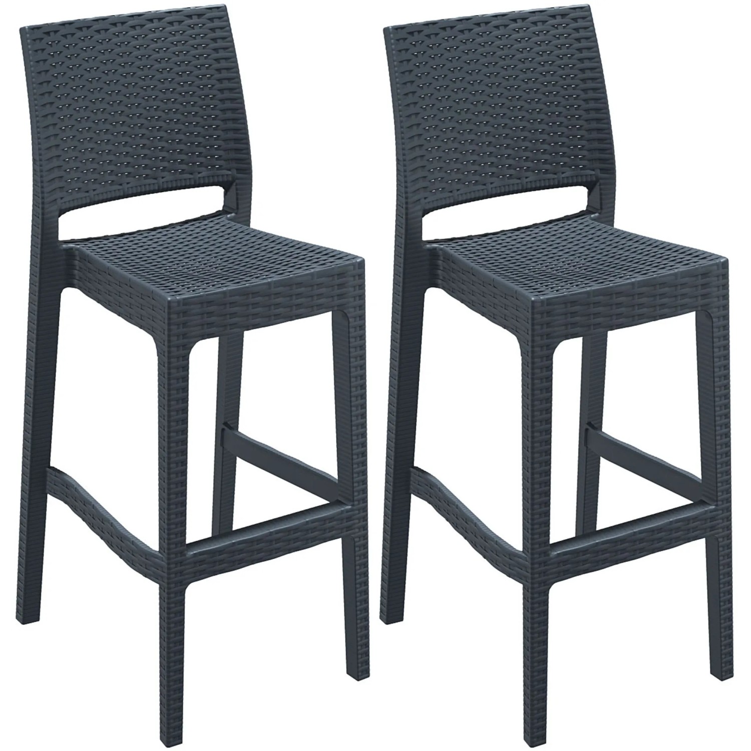 CLP 2er Set Barhocker Jamaica Dunkelgrau