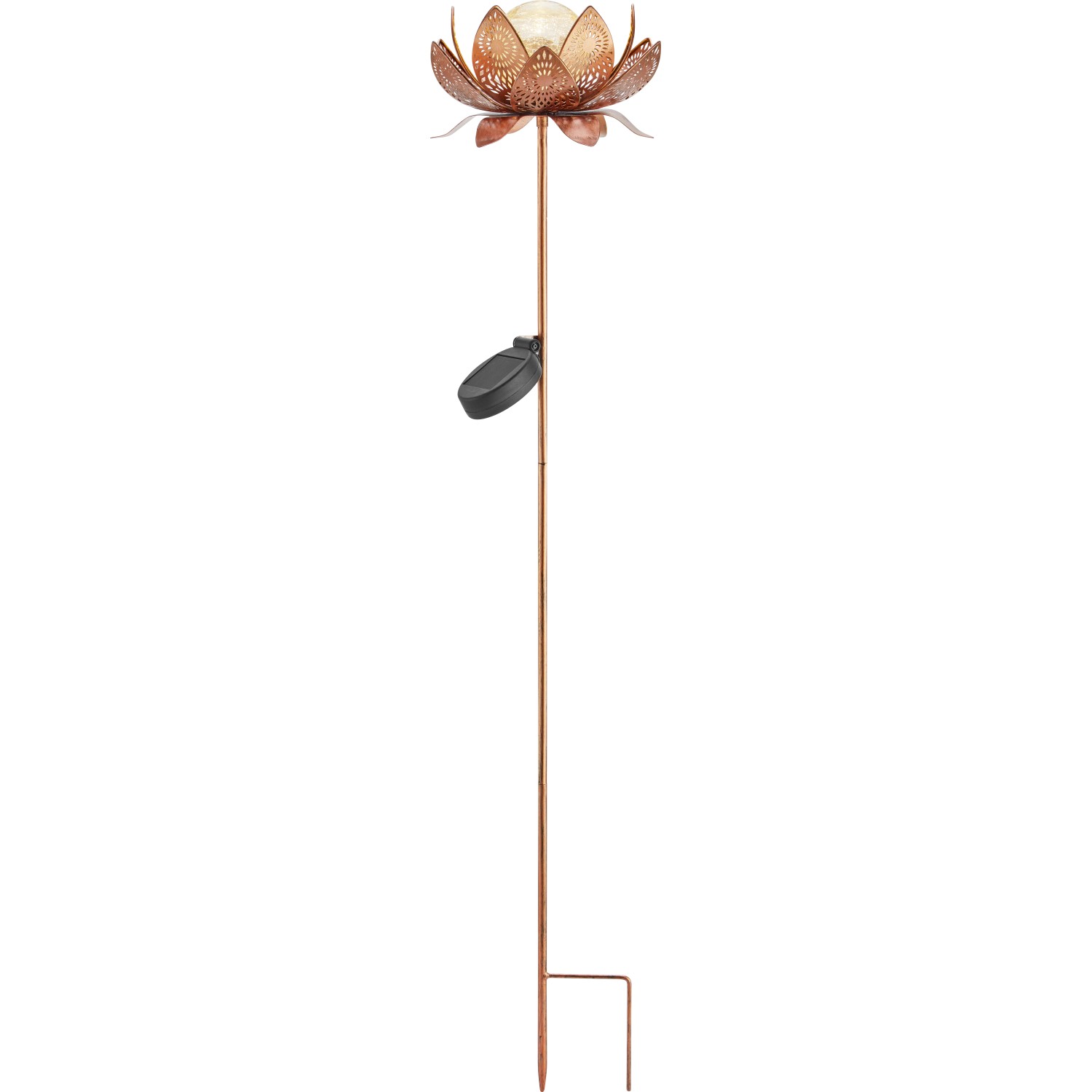 Solar-Dekospieß LED Kupfer 90 cm Blume günstig online kaufen
